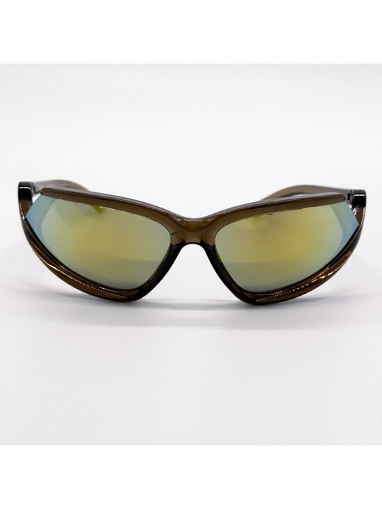 NEW BALENCIAGA BB0289S 003 SUNGLASSES BROWN GEOMETRIC UNISEX EYEWEAR BALENCIAGA main image 4